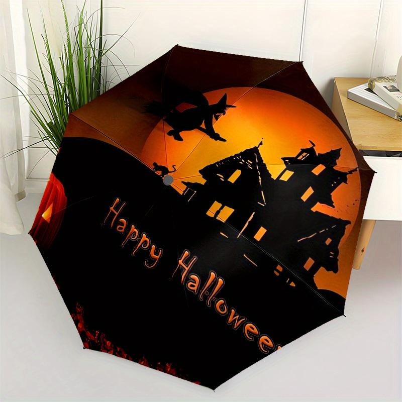 1pc Witch Pumpkin Themed High-quality Umbrella,Automatic Opening and Closing Umbrella,Multi-functional Umbrella G0811151