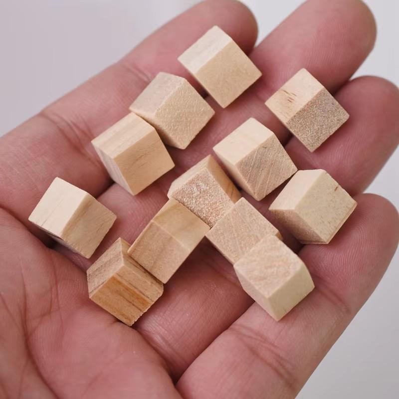 2pcs/5pcs/10pcs Natural Wood Cube Square no Hole 10mm 20mm 25mm 30mm 40mm 50mm for DIY Crafts Woodcraft Jewelry Making Accessories