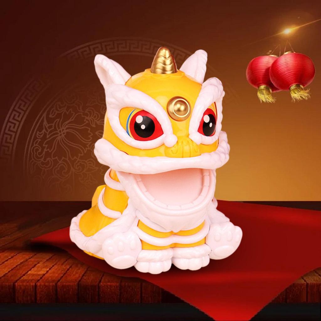 Figurine ornamentale de leu trezitor, sculptură de masă în stil chinezesc, ornament de masă viu, figura Bobblehead pentru casă nouă