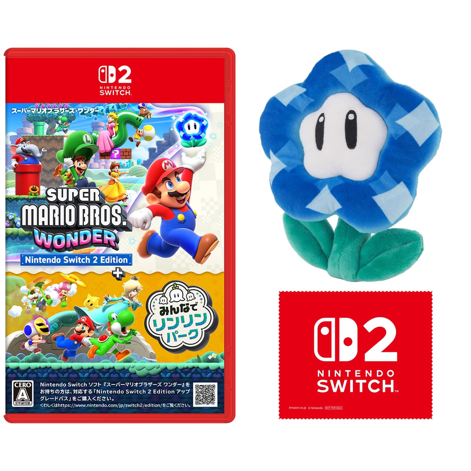 

Super Mario Bros. Wonder Nintendo Switch 2 Edition + Minna de Rinrin Park -Switch2 + Wonder Flower (S) Plush Toy [Amazon.co.jp Exclusive] Bonus: Ninte