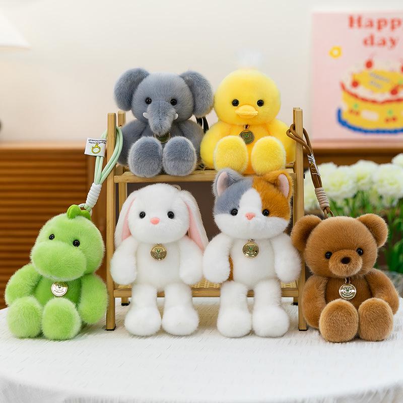 Adorable Teddy Bear & Bunny Plush Keychain for Kids – Perfect Schoolbag Charm & Gift for Girls
