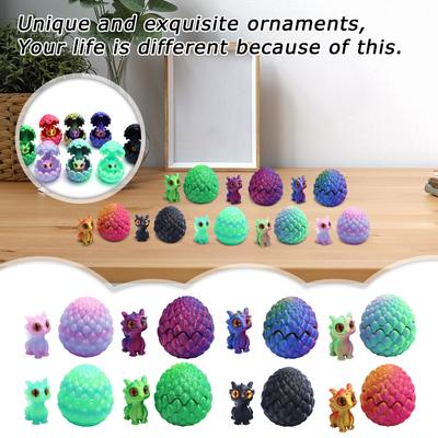 3D Printed Dragon Egg Set Colorful Children's Toy Ornaments Decompression Model Action Figures