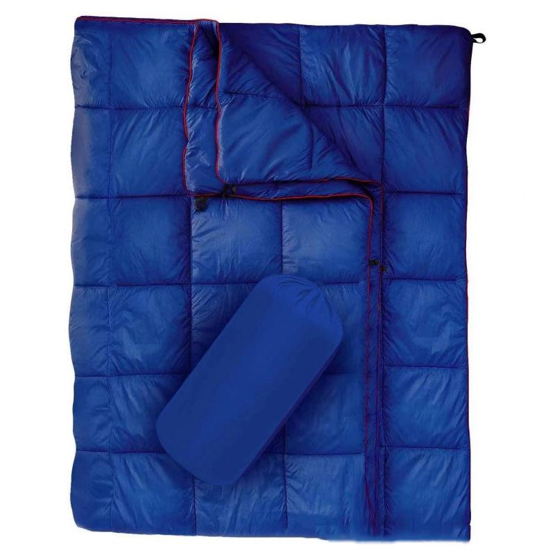 Multi-functional Portable Packable Camping Quilted Blanket, Windproof Warm Poncho Throw for Outdoor & Car Emergency Use
