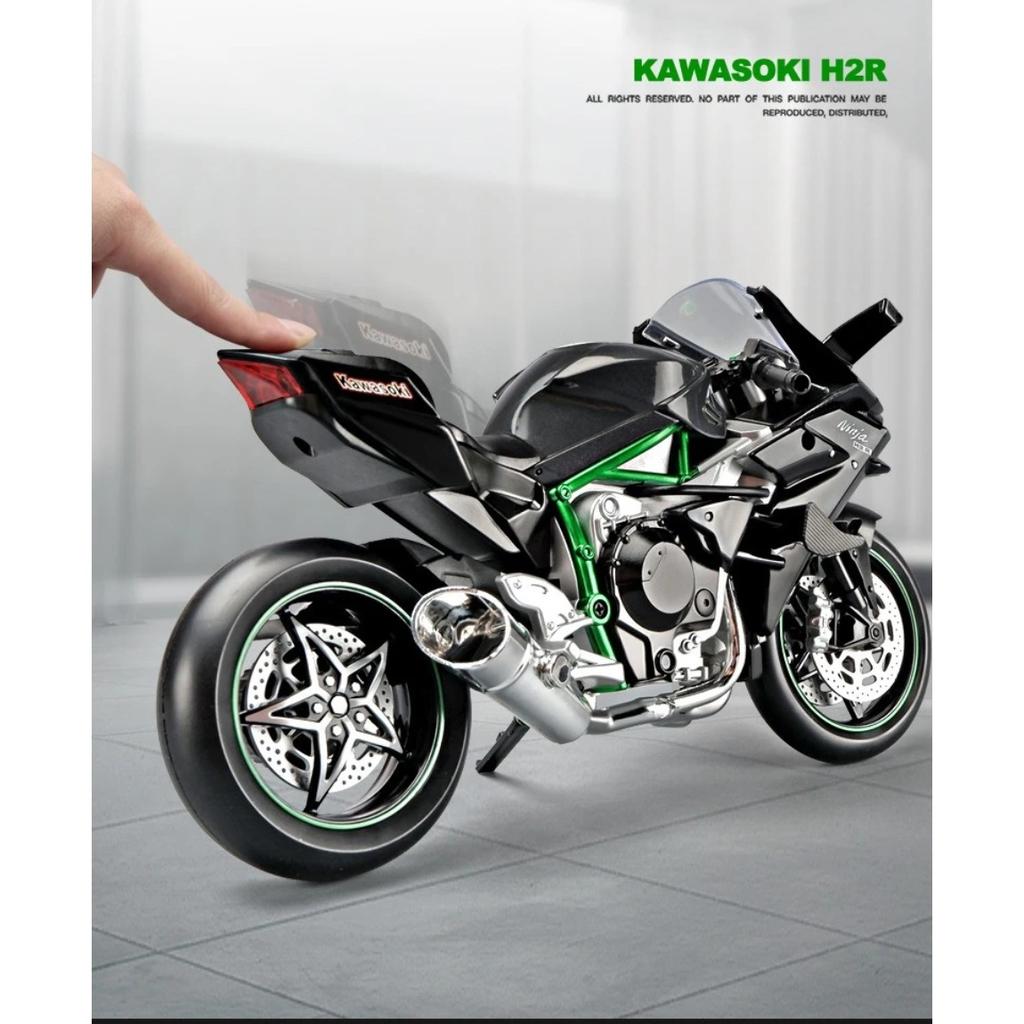 1/9 Scale Simulation Spray Kawasaki H2r Motorcycle Model Simulation Alloy Locomotive Toys Model Boy Car Collection Miniature
