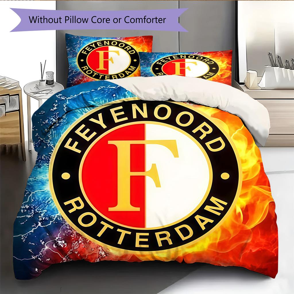 Feyenoord  Pattern Bedding Quilt Set Quilt Cover Pillowcase Home Decoration Birthday Gift (1 * duvet cover + 2 * pillowcase, without core)