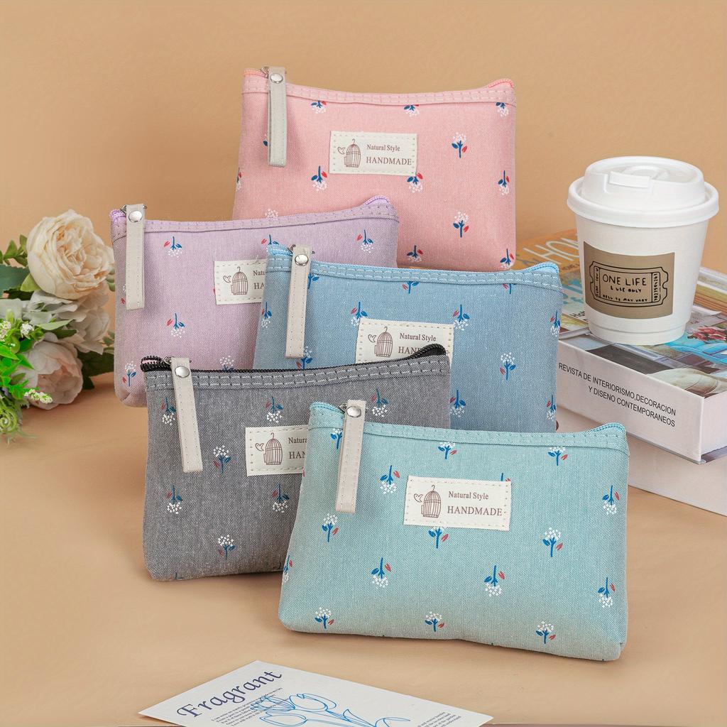 Printed Makeup Bag For Women Waterproof Portable Student Pencil Case, Travel Storage Toiletries Bag