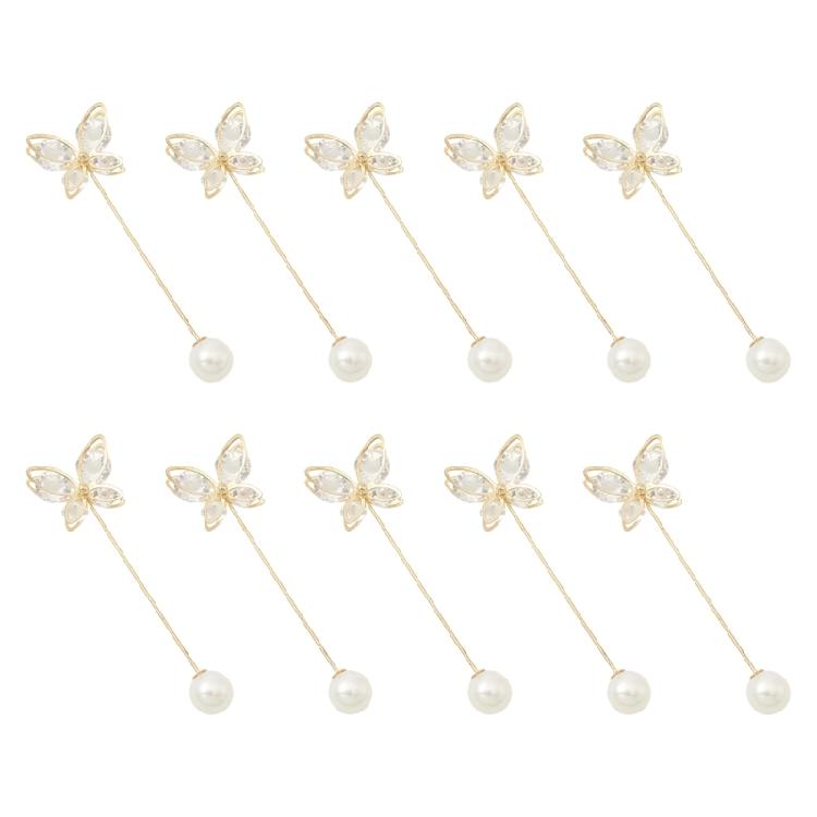 

10Pcs Flower Shape Waist Button Tighteners Trousers Waistband Adjusters Clip for Dress Cardigan Shawl Safety Pin
