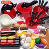 Kids Toys Pretend Play Red Kitchen Toys Simulation Food Cooking Girl's Boys Educational Play House Interactive Toys for Children