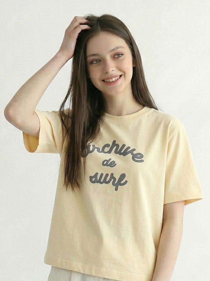 HANGTEN Women'S Front Lettering Graphic Short Sleeve T-Shirt_401(10570-131-406-31)