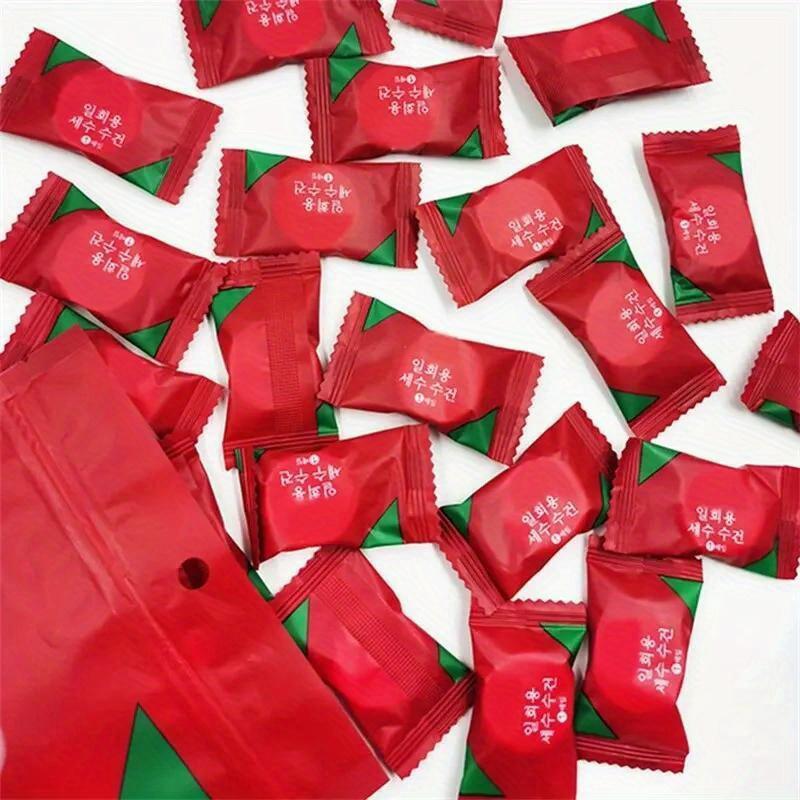 Disposable 20pcs Compressed Towel Mini Cotton Face Towel Portable Candy Cleansing Wipes Travel Thickened Pearl Pattern Washcloth