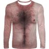 Funny Fake Musclet Printed T-shirt Men Long Sleeve Casual Fashion T-shirt Personalized Comfortable Breathable Versatile Autumn T-shirt
