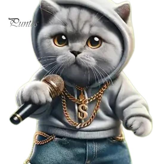 Microfone Gato Homem Pendurado Decoração Casa Interior Árvore de Natal Espelho Retrovisor Do Carro 2D Plano Karaoke Gatinho Acrílico Pendurado Enfeite Desenho Animado Animal