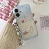 Korean Cartoon Puppies And Kittens With Wrist Chain Phone Case For iPhone 17 16 15 14 11 12 13 Pro Max 16E 17Air 7 8 Plus Cover