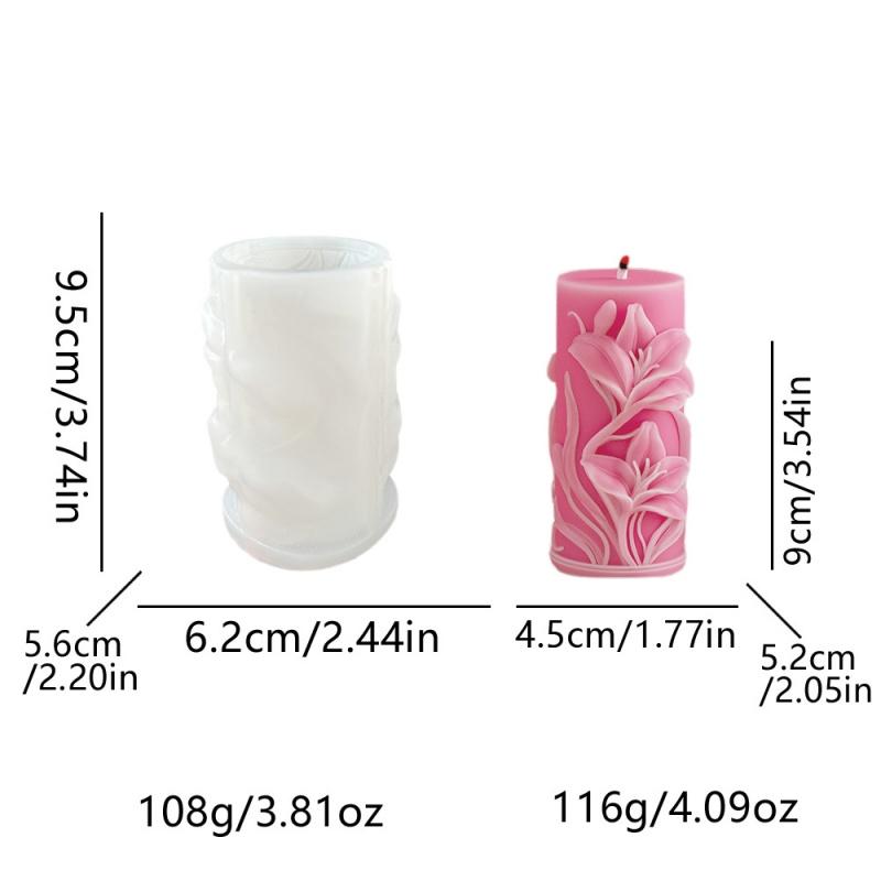 Lily Flower Relief Candle Silicone Mold DIY Linglan Flower Fragrance Smoked Soybean Wax Mold Gypsum Home Decoration Tool