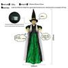 Purple Sound-Activated Light-Up Screaming Witch Pendant for Halloween Haunted House Decor