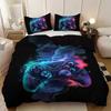 3Pcs Game Controller Pattern Bedding Set, 1 Duvet Cover And 2 Pillowcases, For Teenagers And Adult'S Bedroom, Birthday Gift