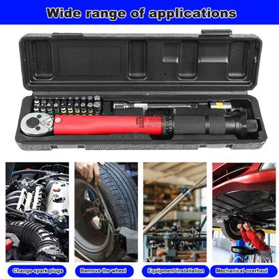 Drive Torque Wrench Set Rustproof Corrosion Resistant Dual-Direction Adjustable Torque Wrench Repair Tool Kit