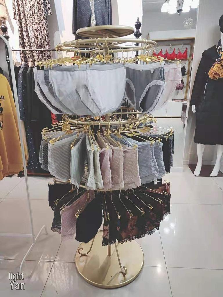 Scaffale in Ferro Rotante da Pavimento per Biancheria Intima e Slip