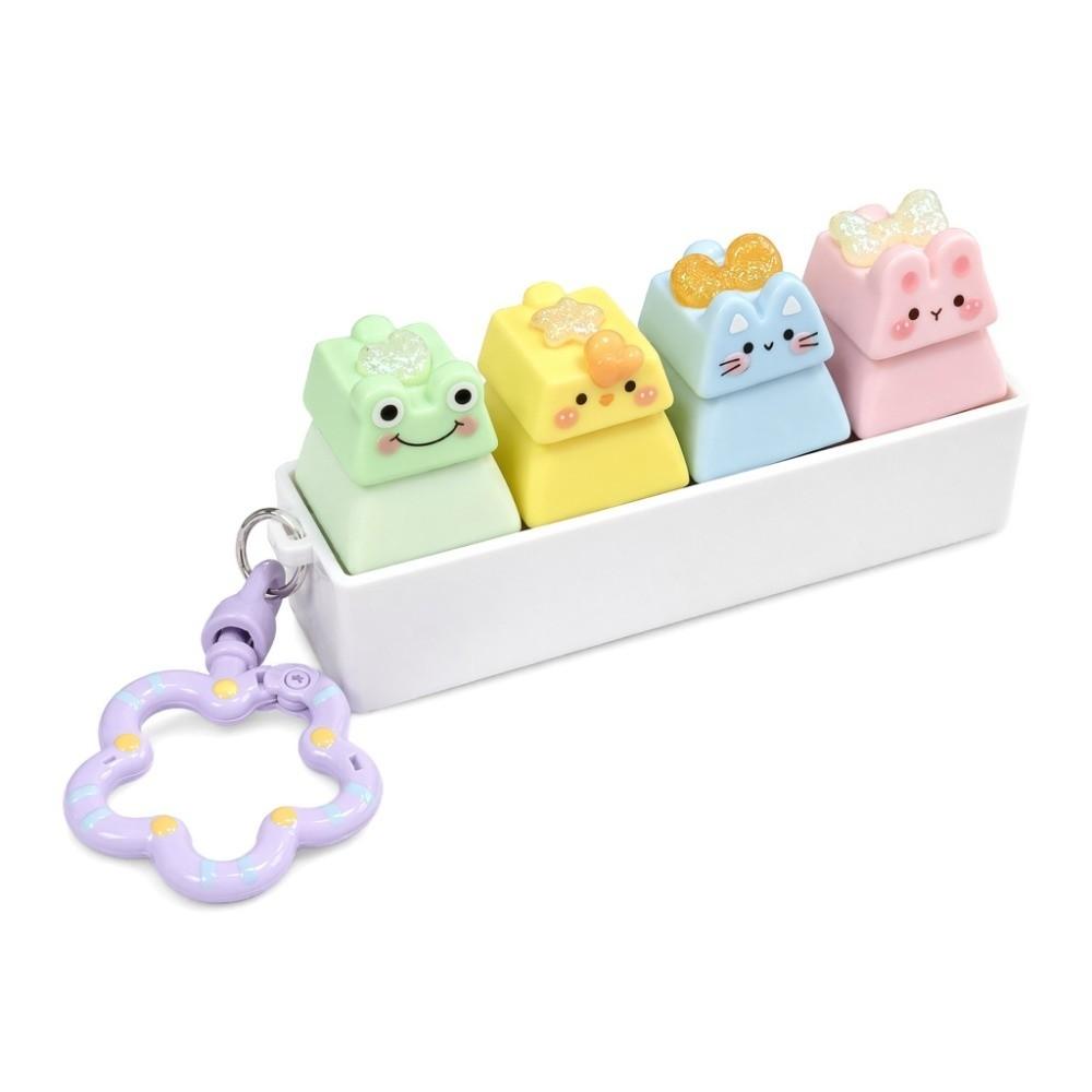 Finger Button Anti-stress Toy Pendant Cheese Calming Keychain Keys Fidget Keychain  Children Adults