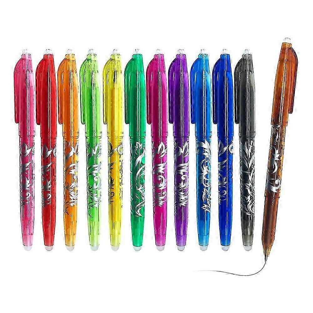 Rolling Ball Pen 12Pcs Erasable Gel Pens 0.5mm Fine Point