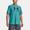 Under Armour Solid Logo Crew Neck Straight T-Shirt Men Tops Cosmic-Blue 1329590-476