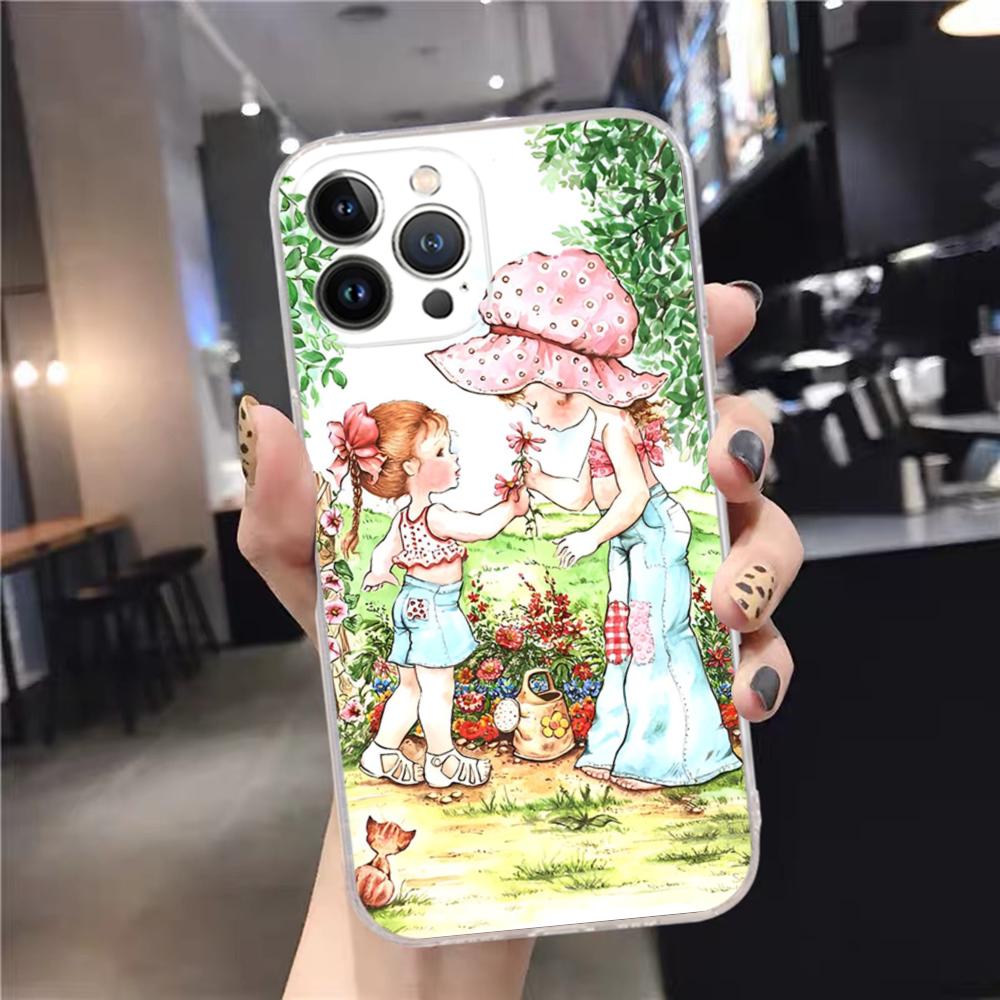Sarah Kay Girls cute Phone Case For iPhone 15 14 11 12 13 Mini Pro XS Max Cover 6 7 8 Plus X XR SE 2020 Funda Shell