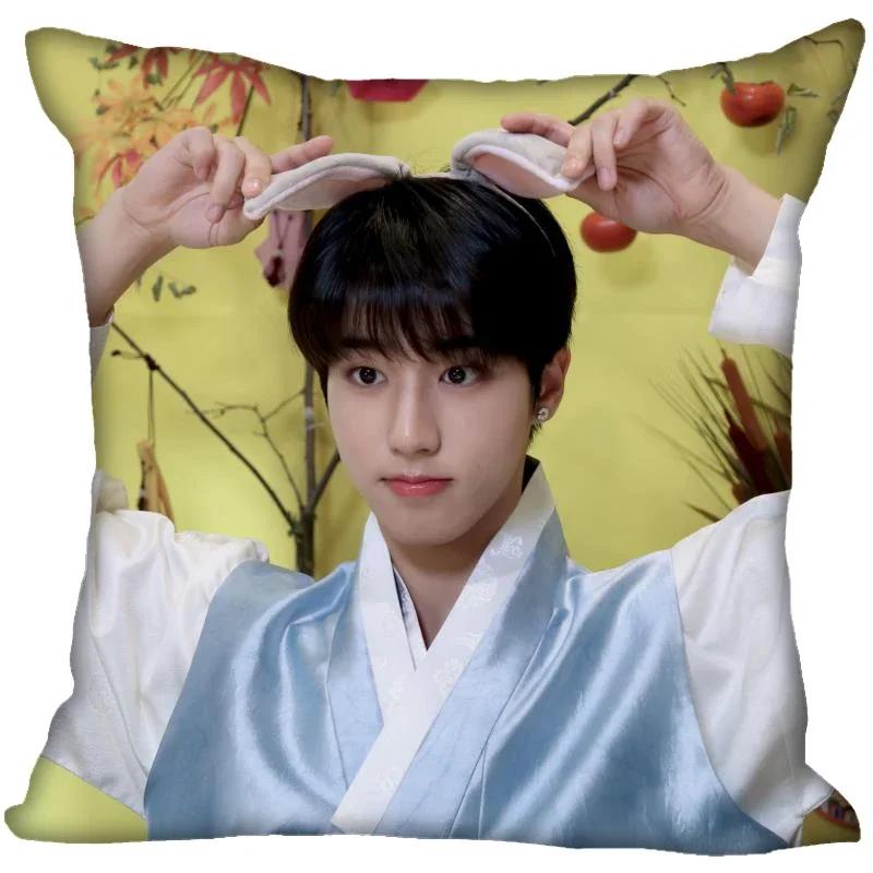 New Han Jisung KPOP Pillow Cover Bedroom Home Office Decorative Pillowcase Square Zipper Pillow Cases 45X45CM Satin Soft No Fade