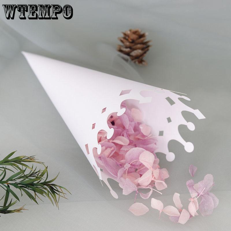 WTEMPO Crown-Shaped Confetti Paper Cones Hollow-out Decorative Paper Tubes Perfect for Party Favors Wedding Celebrations Birthday Christmas
