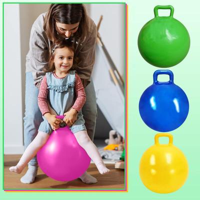 Kids Inflatable Ball Handle Horse Bouncing Toy 45cm Cartoon Bouncing Ball