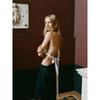 Lace up Hanging Neck Flower Hollow out Beauty Back Square Scarf Bib Type Lace Vest French style Gyaru Sexy Corset Backless Women