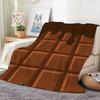 Cute Cartoon Chocolate Throw Lightweight  Flannel Blanket Soft Skin-Friendly For Summer Cooling