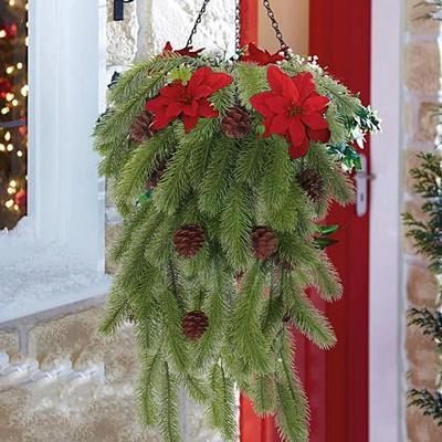 New Simulated Christmas Flower Vine Pine Needle Pinecone Vine Fake Flower Vine Indoor Wall Hanging Covering Decoration