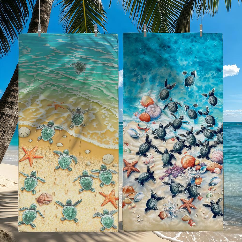 Cute Sea Stars and Turtles Towel Quick Drying Beach Towels Are Suitable For Swimming Pools Camping Yoga And The Gym