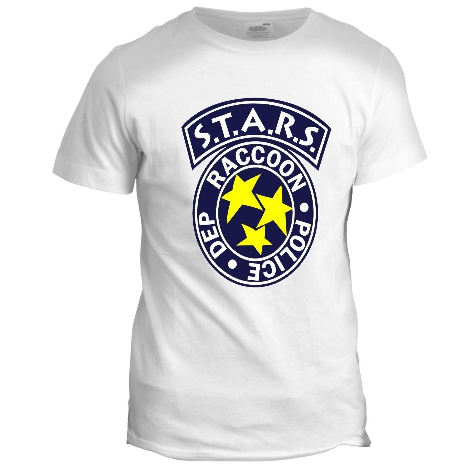 homage horror sci fi film movie t shirt for halloween racoon resident evil fan S