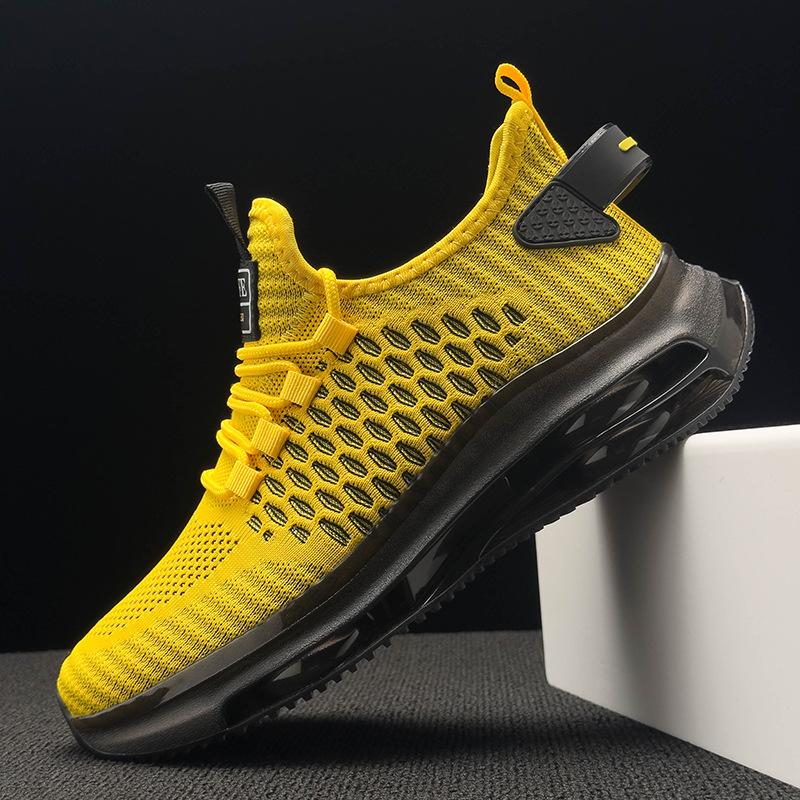 

Breathable fly-woven mesh casual men s sports shoes marathon running shoes classic comfortable ultra-light air cushion 47 жовтий