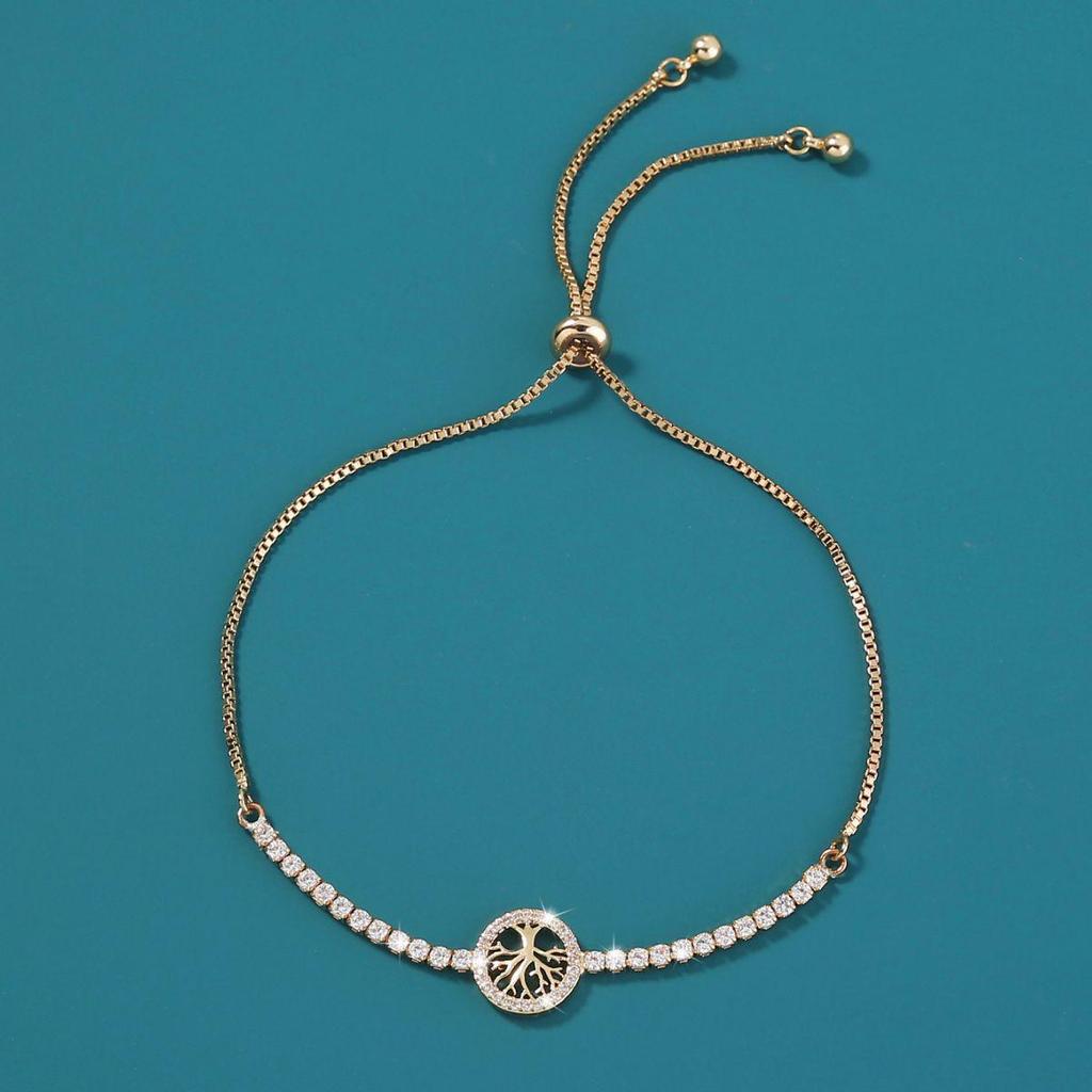 Stylish Adjustable Luxury Zircon Tree of Life Bracelet for Women