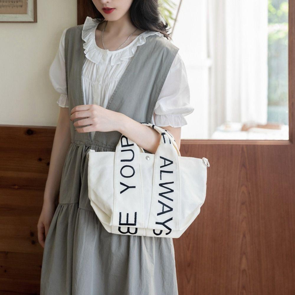 

Print Tote Bag Handbag Letter Canvas Bag Fashionable Streetwear