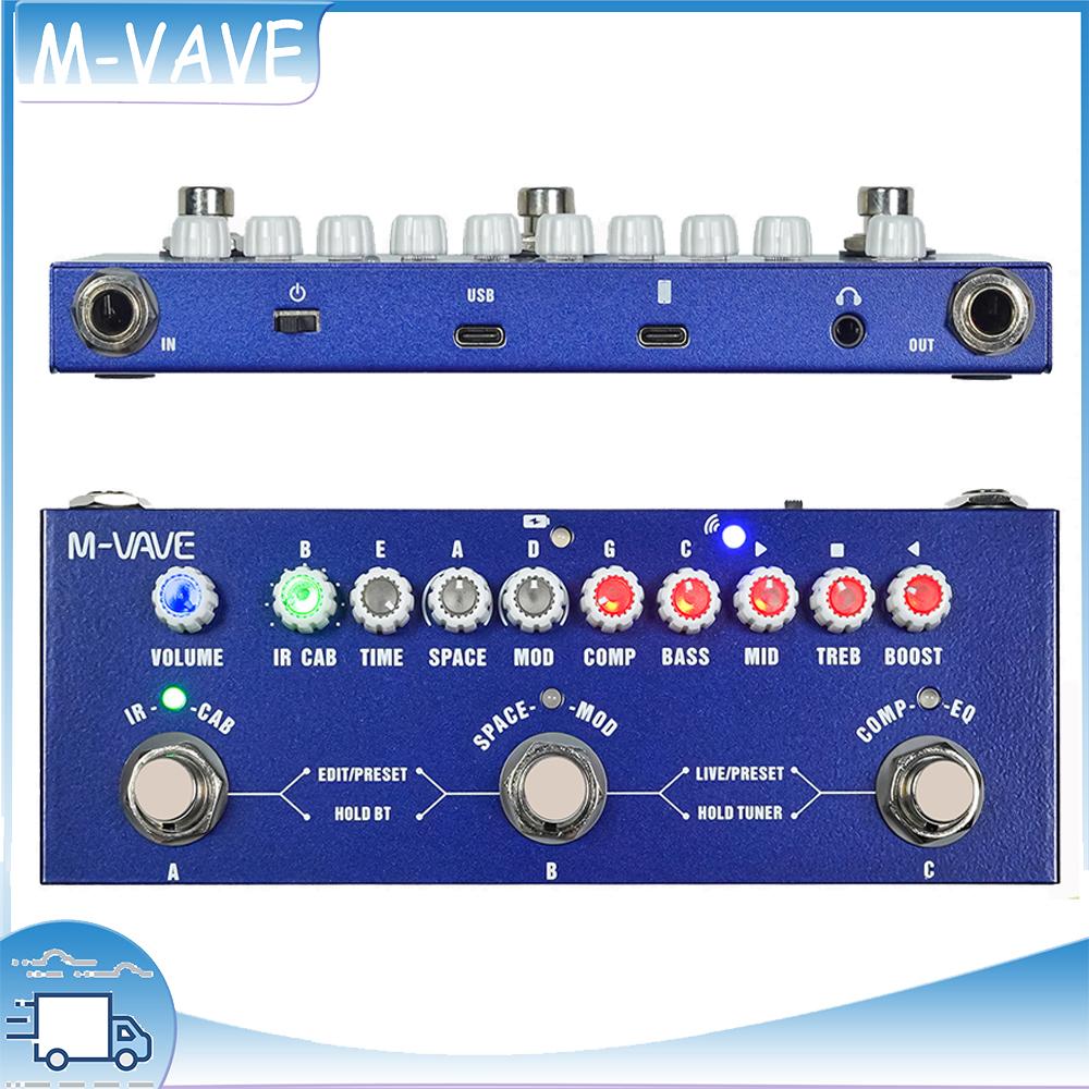 M-vave Cube BABY Multi Effect Pedal for Electric Guitar/Bass/Acoustic Guitar 8 IR Cabinets Simulation M-vave Rechargeable Pedals