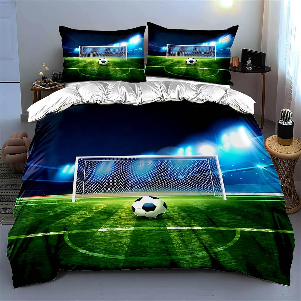Soccer field design. Bedding Duvet cover sets Duvet covers Pillowcases gifts (1 * Duvet Cover 2 * Pillowcases, without duvet insert)