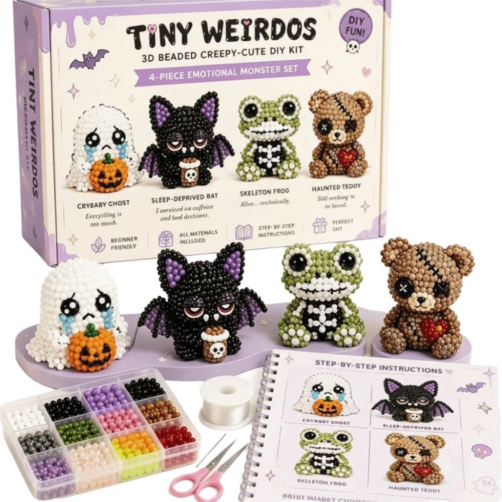 Animal Shape 3D Beaded Animal Kit Cute Design DIY Bead Craft Kit For Adults & Kids