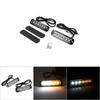 2pcs 12V 6 LED Car Truck Emergency Warning Strobe Light Hazard Flashing Lamp Amber  White