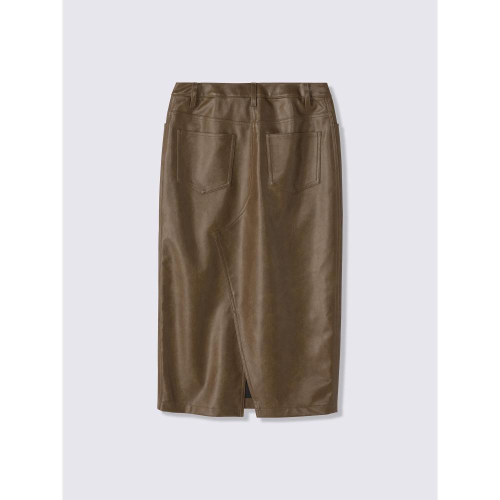Gu By Uniqlo Faux Leather Pencil Skirt
