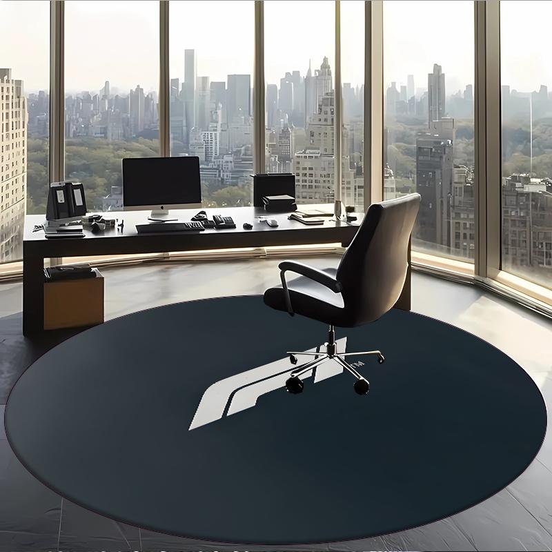 Formula 1 (14) Round Office Rug Decorative Floor Rug for Office Bedroom Living Room and Home Space
