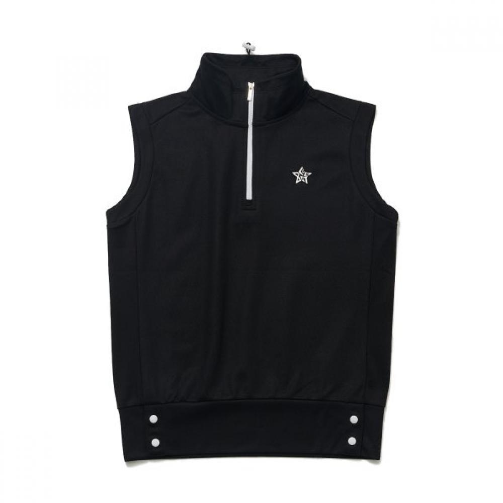 Blu DoT Half Zip Sleeveless T shirT Plus Bk