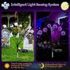 6-Head Solar Halloween Purple Eyeball Lights,Outdoor Firefly Lights,Plug-in Stake Lights For Garden,Lawn,Yard,Grave Horror Decor