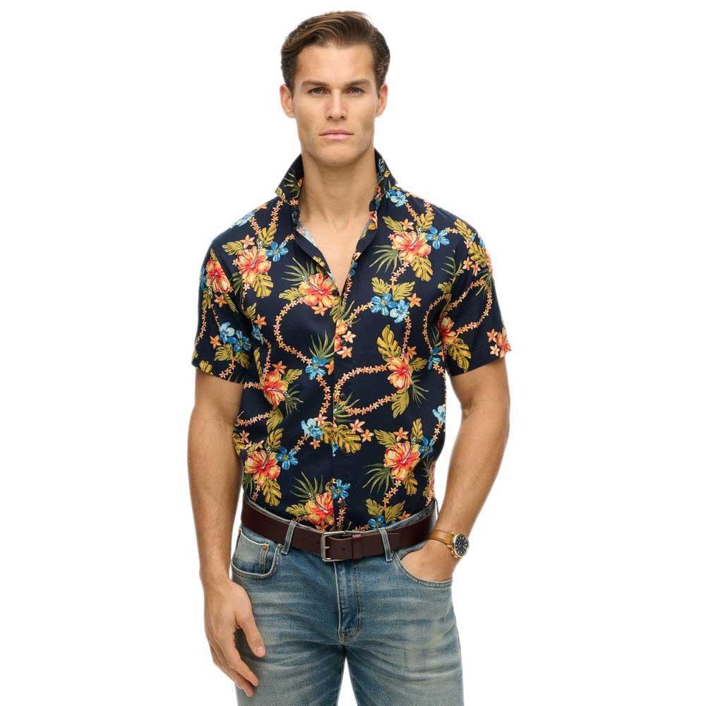 Superdry Herren Marine Für M4010947a Blaues Hemd Mit Hawaii-Print (M), Lässig, Modal, Kurzarm - Bild 4