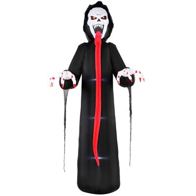 Inflatable Halloween Skeleton, 310 Cm, with Integrated LED Lights, Spooky Decoration for Indoor and Outdoor Use