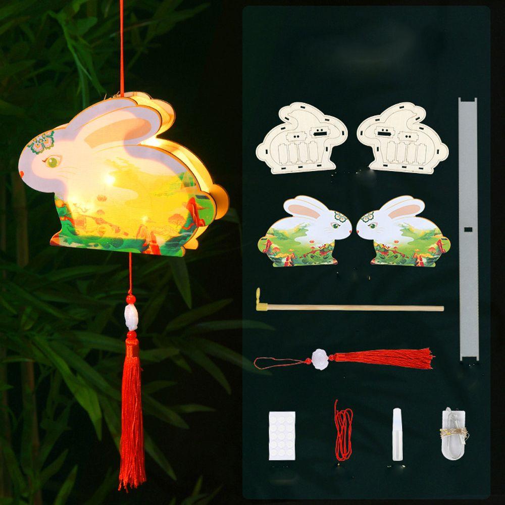 

Rabbit Ancient Antique Portable Holiday Lighting Handmade Chinese Style Lantern Mid-Autumn Festival