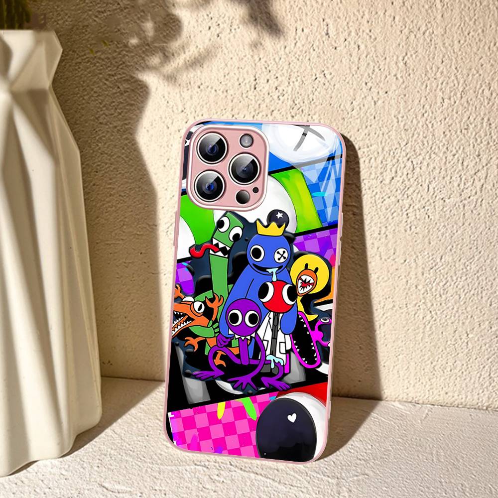 Cartoon R-Rainbow Friends Tempered Glass For Iphone 14 13 12 11 Pro Mini XS MAX 14Plus X XS XR Fundas