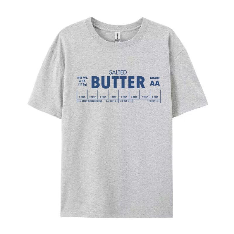 Stick of Butter Print Yellow TShirts for Unisex Cute Funny Butter Lover T Shirt Foodie Graphic Tees Unisex Cool Fashion Top Gift